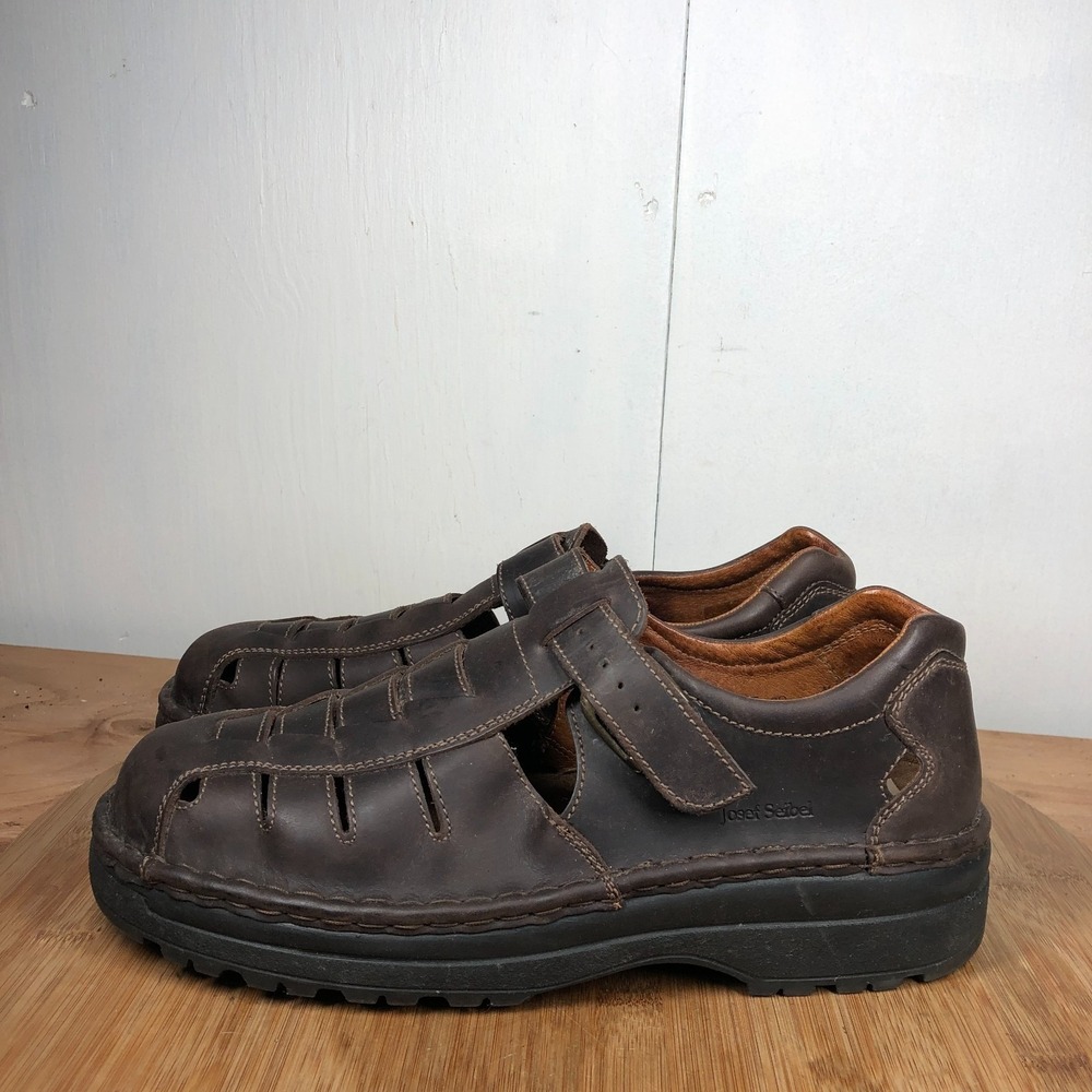 Josef Seibel mens size 12 shoes brown leather Casual Fisherman comfort sandals
